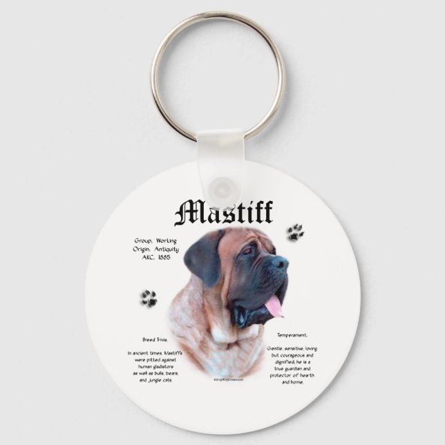 Apricot Mastiff History Keychain (Front)