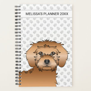 Apricot Mini Goldendoodle Cartoon Dog & Text Planner