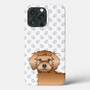 Apricot Mini Goldendoodle Cute Cartoon Dog Head iPhone 13 Pro Case