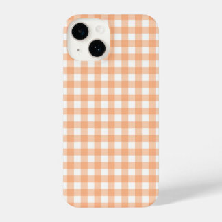 Apricot Orange Gingham iPhone 14 Case