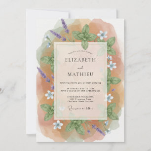 Apricot Organic Meadow Wedding Invitation