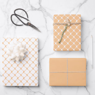 Apricot Palestinian Keffiyeh Pattern Design Wrapping Paper Sheet