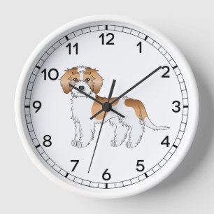 Apricot Parti-colour Mini Goldendoodle Dog Clock