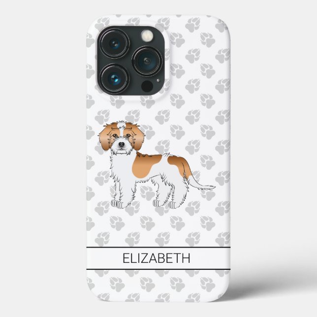 Apricot Parti-colour Mini Goldendoodle Dog & Name Case-Mate iPhone Case (Back)