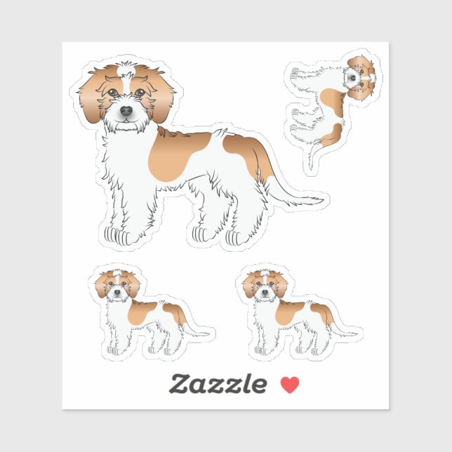 Apricot Parti-colour Mini Goldendoodle Dogs (Sheet)