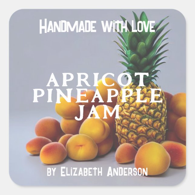 Apricot Pineapple Jam Square Sticker (Front)