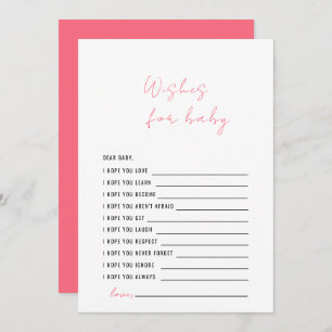 Apricot Pink Baby Shower Wishes for the Baby Invitation