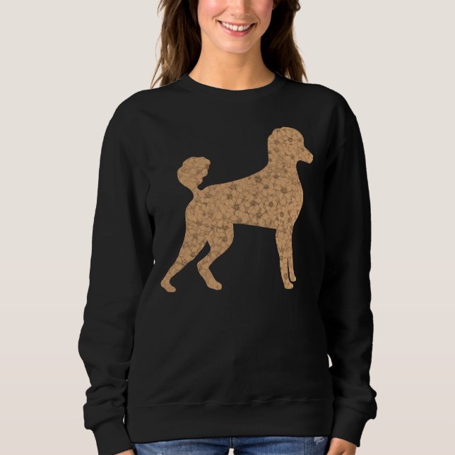 Apricot Poodle Floral Pattern Sweatshirt (Front)