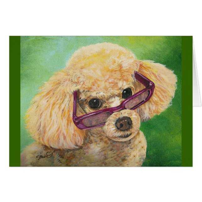 Apricot poodle in shades Art Original (Front Horizontal)