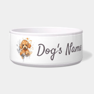 Apricot Poodle puppy Ceramic Pet Bowl