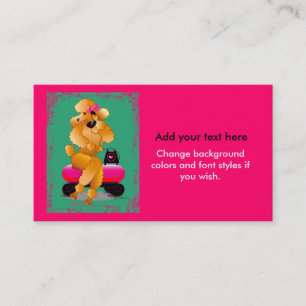 Apricot Poodle Retro Style Business Cards