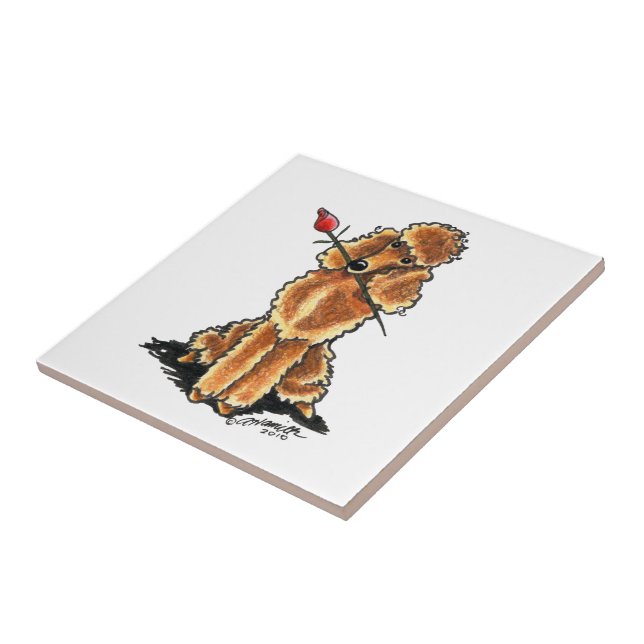 Apricot Poodle Sweetheart Valentines Tile (Side)