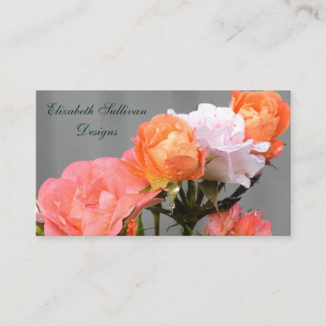 Apricot Rose Floral Beauty Design Personal Business Card (Front)