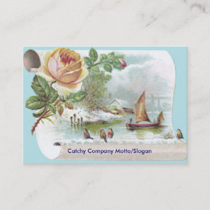 Apricot Rose Victorian Trade Card