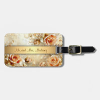 Apricot Roses Glitter Gold