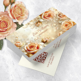 Apricot Roses Luxury Business Card
