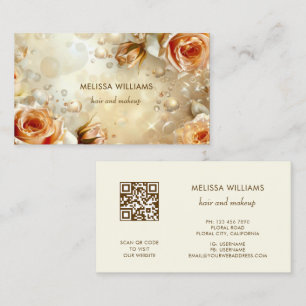 Apricot Roses Luxury Business Card
