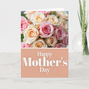 Apricot Roses Mothers Day Card