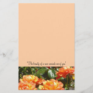 Apricot Roses Stationery