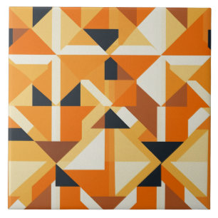 Apricot Serenity Modern Geometric Harmony Tile