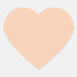 Apricot (solid colour) Heart Sticker