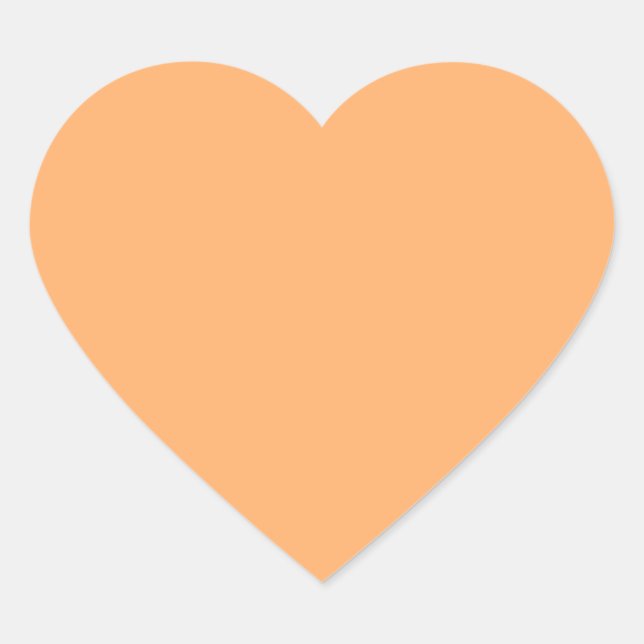 Apricot (solid colour)  heart sticker (Front)