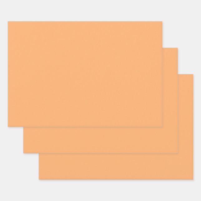 Apricot (solid colour)  wrapping paper sheet (Set)
