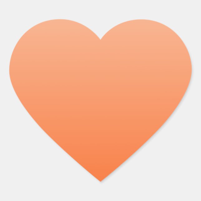 Apricot to Tangelo Horizontal Gradient Heart Sticker (Front)