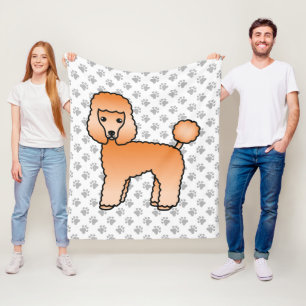 Apricot Toy Poodle Cute Cartoon Dog Fleece Blanket