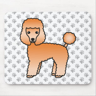 Apricot Toy Poodle Cute Cartoon Dog Mouse Mat