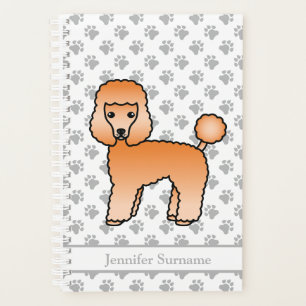 Apricot Toy Poodle Cute Cartoon Dog & Text Planner