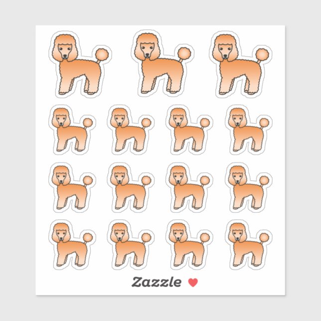 Apricot Toy Poodle Cute Cartoon Dogs (Sheet)