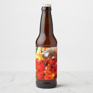 Apricot Tree Leaked Resin Abstract Abstract Painti Beer Bottle Label