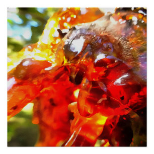 Apricot Tree Leaked Resin Abstract Abstract Painti Poster