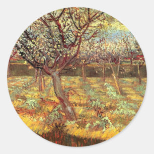 Apricot Trees in Blossom by Vincent van Gogh Classic Round Sticker