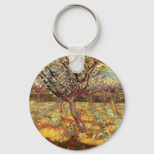 Apricot Trees in Blossom by Vincent van Gogh Key Ring