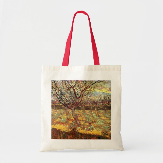 Apricot Trees in Blossom by Vincent van Gogh Tote Bag (Front)