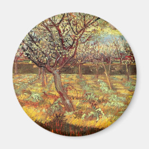 Apricot Trees in Blossom, Vincent van Gogh.  Vinta Magnet