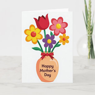 Apricot Vase Mothers Day Card
