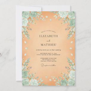 Apricot Vintage Bohemian Wedding Invitation