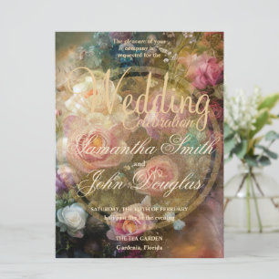 Apricot Vintage Roses Painted In Old Gold