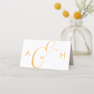Apricot Watercolor Wedding Table Number Place Card