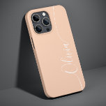Apricot White Elegant Calligraphy Script Name Case-Mate iPhone 14 Case<br><div class="desc">Apricot White Elegant Calligraphy Script Custom Personalised Name iPhone 14 Smart Phone Cases features a modern and trendy simple and stylish design with your personalised name in elegant hand written calligraphy script typography on a apricot background. Designed by ©Evco Studio www.zazzle.com/store/evcostudio</div>