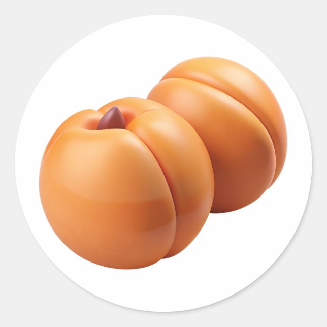 Apricots Plastic 3D – Glossy Round Label (Front)