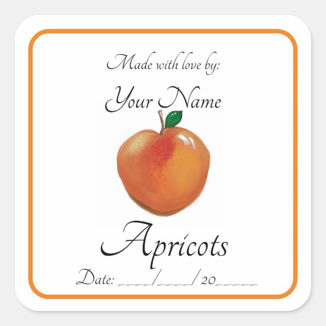 Apricots Preserves Stickers and Labels Editable (Front)