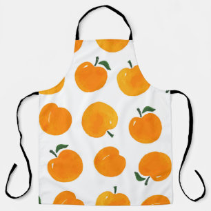 Apricots Watercolor White Background Vintage Apron