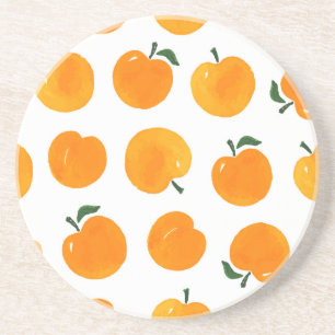 Apricots Watercolor White Background Vintage Coaster