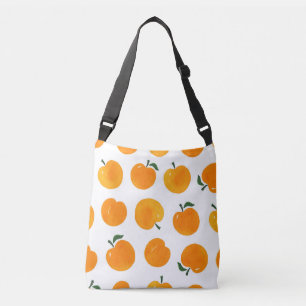 Apricots Watercolor White Background Vintage Crossbody Bag