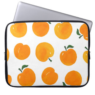 Apricots Watercolor White Background Vintage Laptop Sleeve