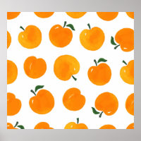 Apricots Watercolor White Background Vintage